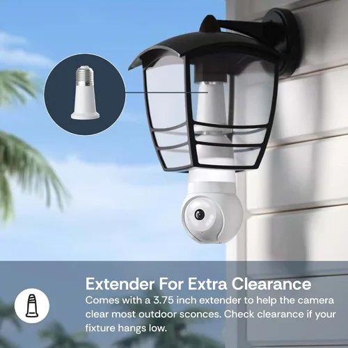 Miniatura 16 de Luna - Cámaras de seguridad inalámbricas para exteriores e interiores, inclinación panorámica de 360°, visión nocturna a color, bombilla LED y foco