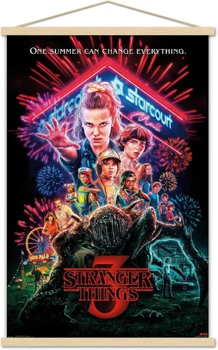 Miniatura 13 de Trends International Netflix Stranger Things: Season 3 - Póster de pared de una hoja, 14.725 x 22.375 pulgadas, versión enmarcada de madera
