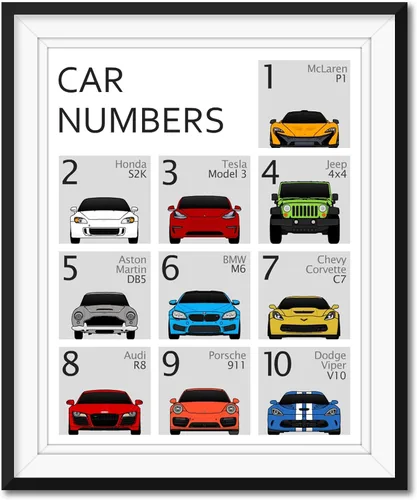 Miniatura 8 de ABC - Póster de automóvil – Impresión hecha a mano de la A a la Z – Impresión satinada de 8 x 10 pulgadas (sin marco) – Regalo para los entusiastas