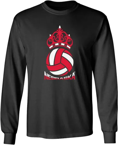 Miniatura 23 de CornBorn Elige tu diseño - Camisetas de manga larga de voleibol de Nebraska Voleibol Script Huskers - Blanco