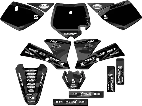 Miniatura 6 de 2002-2008 SX 50 APACHE Green Senge Kit de base gráfica compatible con KTM
