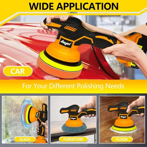 Miniatura 5 de Pulidora de búfer de coche inalámbrica para batería Dewalt de 20V, kit de pulidora de búfer orbital portátil de 6 pulgadas, pulidora de coche de 8