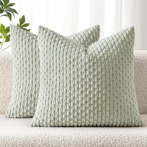 Miniatura 28 de MIULEE - Paquete de 2 fundas de cojín decorativas, modernas y boho, de terciopelo, con textura a rayas, para sofá, cama, sala de estar, decoración