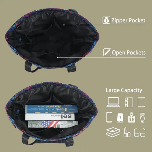 Miniatura 40 de CLOUDMUSIC Bolsa de hombro para enfermeras, profesores, trabajo, gimnasio, viajes, playa, mujeres, con gran capacidad, impermeable