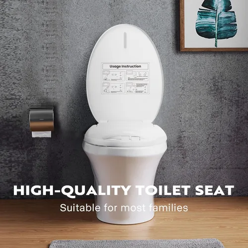 Miniatura 2 de VIVOHOME Asiento de inodoro con calefacción inteligente con boquilla autolimpiante para limpieza trasera y delantera, secador de aire caliente