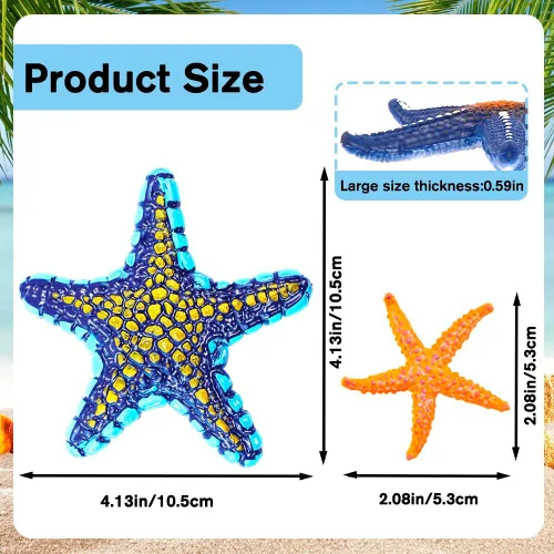 Miniatura 2 de YUJUN 16 juguetes grandes de piscina de buceo, playa colorida estrella de mar de verano natación bajo el agua, juguetes de piscina de goma suave