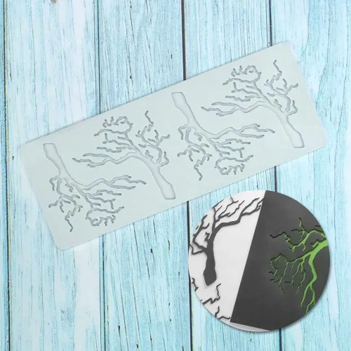 Miniatura 10 de Moldes de silicona triangulares – Moldes de caramelo de chocolate con forma de corazón y ramas de árbol 3D (B1 16.2 x 5.48 x 0.24 pulgadas)