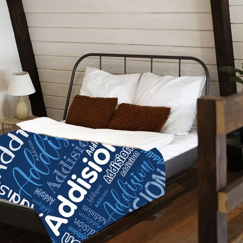 Miniatura 3 de Manta personalizada azul con nombre para adultos, manta suave y acogedora para cama, sofá, haz tu propia manta Azul04