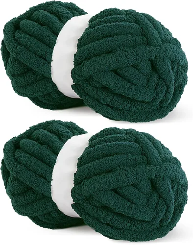 Miniatura 59 de HOMBYS Hilo de Chenille Grueso Carbón para Crochet, Hilo Grueso Espeso y Esponjoso para Tejer, Hilo Súper Grueso para Tejer Mantas a Mano, Hilo