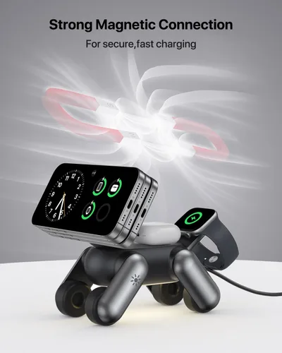 Miniatura 7 de UEQ Estación de carga inalámbrica 3 en 1 para dispositivos Apple, soporte de cargador inalámbrico plegable con luz nocturna para iPhone 17 Air 16 15