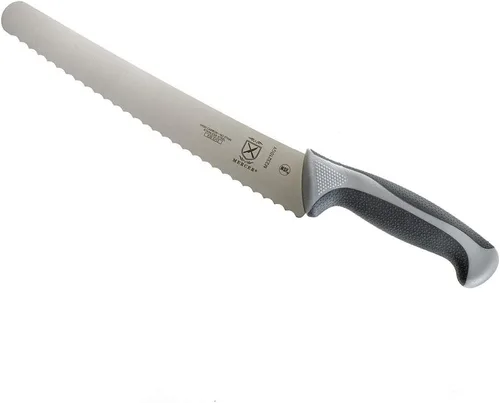 Miniatura 2 de Mercer Culinary Millennia Colors - Cuchillo para pan de acero inoxidable, borde ondulado de 10 pulgadas de ancho, color gris