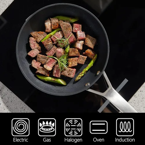 Miniatura 9 de MsMk - Sartén pequeña de 9 1/2 pulgadas con tapa, sartén antiadherente de titanio y cerámica para tortilla, resistente a los arañazos, sartén
