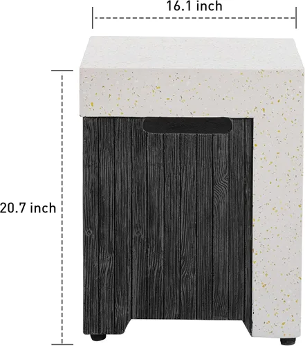Miniatura 6 de COSIEST Mesa de tanque de propano para exteriores con diseño de grano de madera, mesa de tanque oculta exterior de 16 pulgadas, oculta el tanque