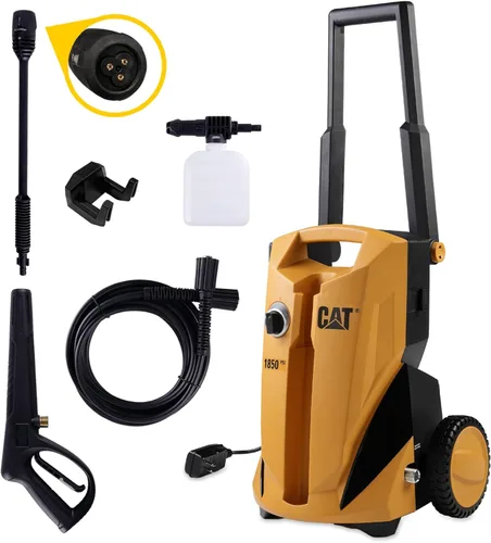 CAT Lavadora a presión eléctrica 1850 PSI 1.4 GPM con manguera de alta presión de 20 pies, pistola de liberación rápida, lanza de boquilla 3 en 1,