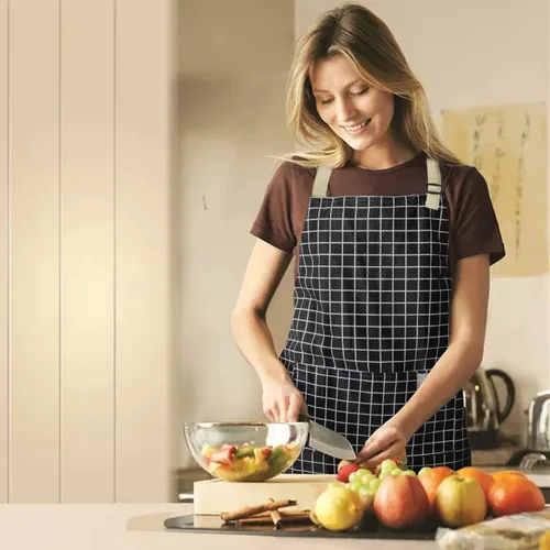 Miniatura 6 de NLUS - Paquete de 2 delantales de cocina, delantal con babero ajustable e impermeable para chef con 2 bolsillos para hombres y mujeres
