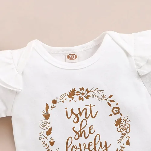 Miniatura 4 de Aoswep Ropa de bebé niña recién nacida, ropa de verano, mameluco corto con diadema de 0 a 18 meses