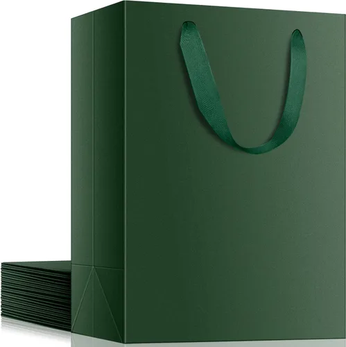 Miniatura 45 de EUSOAR Bolsas de compras y mercancías, tamaño mediano, 25 piezas de 7.8 x 3.9 x 11 pulgadas, bolsas de regalo reciclables de papel kraft marrón