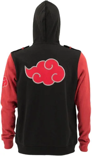 Miniatura 5 de Ripple Junction Naruto Shippuden Men's Authentic Full Zip Hooded Sweatshirt wChest Pockets Black Red Officially Licensed