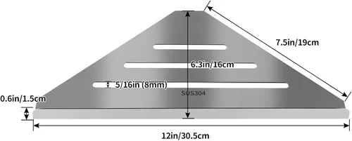 Miniatura 3 de 2 estantes esquineros de acero inoxidable 304 con tornillos, organizador de ducha triangular, soporte de jabón de montaje en pared para baño