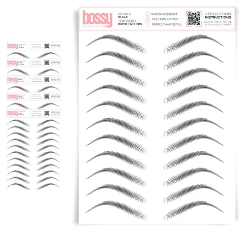 Miniatura 69 de 5 paquetes de tatuajes temporales para cejas, adhesivos impermeables para cejas, tatuajes falsos para el cabello tipo pelar de transferencia