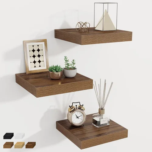 Miniatura 23 de Fun Memories Estantes flotantes de 12 pulgadas de profundidad, estantes de pared de madera de 16 x 12 pulgadas, estante de almacenamiento rústico