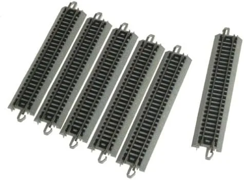 Miniatura 2 de Bachmann Trenes - VÍA RECTA A PRESENTACIÓN E-Z 5" (6tarjeta) - Riel Níquel plateado con plataforma gris - Escala N, 8