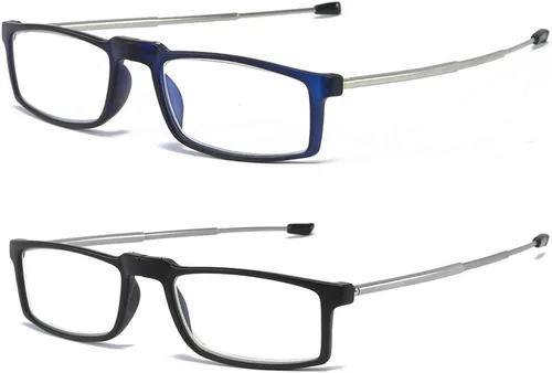 Miniatura 2 de Anteojos de lectura plegables compactos, portátiles, con bloqueo de luz azul, para hombres y mujeres, 2 unidades en estuche 1.0