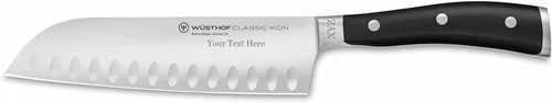 Miniatura 10 de WÜSTHOF Classic IKON Cuchillo Santoku de borde hueco de 7 pulgadas, negro