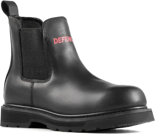 Botas de trabajo sin cordones para hombre, botas de trabajo Chelsea de punta suave de 6 pulgadas, ASTM F2892 EH, suela de goma antideslizante