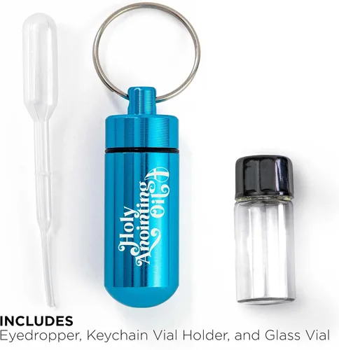 Miniatura 6 de Kit de accesorios para botella de aceite de unción, contenedor de llavero aguamarina, cuentagotas de plástico y pequeño frasco de vidrio vacío