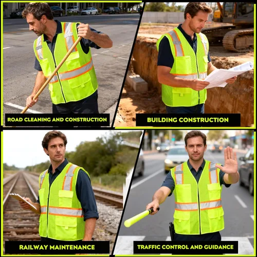 Miniatura 4 de Chalecos de seguridad con logotipo personalizado (S, M, L, XL, 2XL, 3XL, 4XL) Chalecos de seguridad reflectantes de alta visibilidad Clase 2