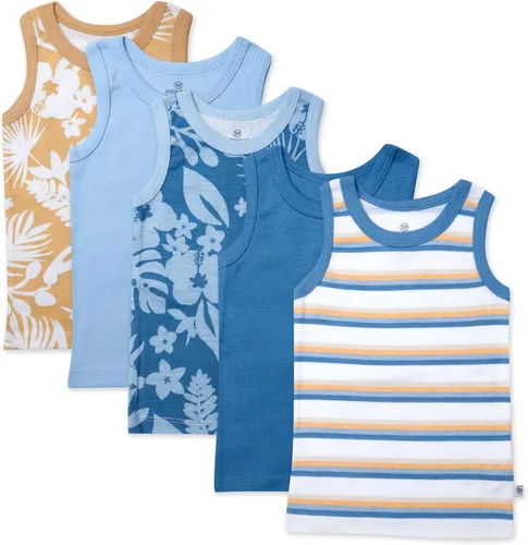 Miniatura 51 de HonestBaby Camisetas musculares sin mangas 100% algodón orgánico para bebés y niños pequeños, niñas