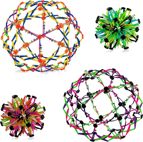 4E's Novelty Esfera de bola de respiración expandible (paquete de 4) juguete para niños para aliviar el estrés, juguetes para ansiedad, yoga,