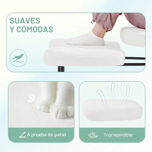 Miniatura 3 de GUNJI Silla de oficina ergonómica para piernas cruzadas, silla de meditación con ruedas y giro de 360°, silla ADHD con reposapiés, soporte lumbar