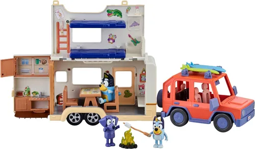 Miniatura 5 de Bluey - Ultimate Caravan Adventures - Juego de caravana y tres figuras de 2.5-3 pulgadas y vehículo familiar de tracción en las cuatro ruedas con 2
