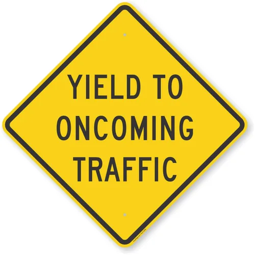 Miniatura 7 de SmartSign Letrero "Yield to Oncoming Traffic" Aluminio reflectante de grado diamante 3M de 18 x 18 pulgadas, fabricado en Estados Unidos Aluminio