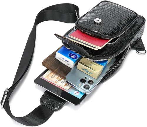 Miniatura 154 de LUKZIJAES Bolso bandolera de cuero genuino para hombre