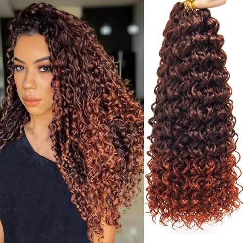 Miniatura 25 de 8 Paquetes de Cabello Rizado con Ganchillo GoGo, Cabello Rizado con Ganchillo para Mujeres Negras, Trenzado de Onda Profunda, Cabello Sintético