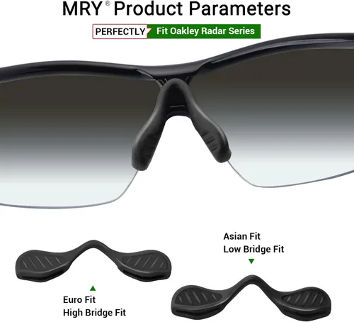 Miniatura 3 de Mryok Almohadilla nasal de repuesto para gafas de sol Oakley Radar Path EV RadarLock Negro