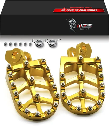 Miniatura 23 de MZS Estriberas para Dirt Bike, Estriberas CNC Motocross KLX 110 Reposapiés MX Pedal de Descanso Verde Compatible con KLX110 2002-2024 / KLX110L
