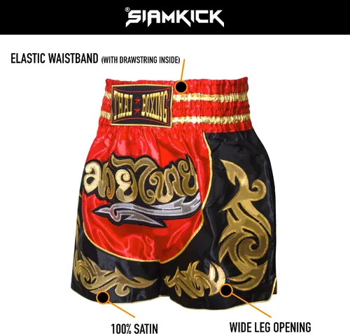 Miniatura 5 de Pantalones cortos clásicos de Muay Thai para hombres y mujeres, boxeo, kickboxing, alto grado, artes marciales mixtas, ropa de entrenamiento