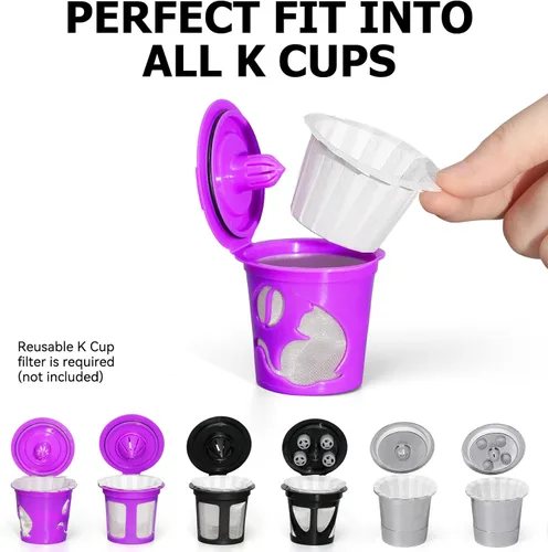 Miniatura 2 de 100 unidades de filtros de café K Cup desechables Fanativita para taza única Keurig, compatibles con todas las K Cup reutilizables (blanco)