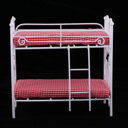 Miniatura 6 de Harilla 1/12 Casa de muñecas Miniaturas Metal Litera Muebles Accesorios Decorativos