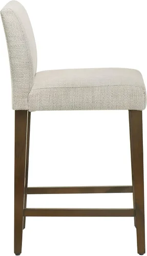 Miniatura 7 de CHITA Juego de 2 taburetes de bar de altura de mostrador, taburetes de bar tapizados de altura de asiento de 27 pulgadas, cuero sintético en negro