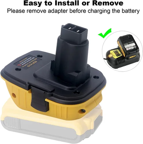 Miniatura 6 de Gonocop 2 paquetes DCA1820 de repuesto para adaptador de batería Dewalt de 18 V a 20 V, convierte la batería de litio DeWalt de 20 voltios Max XR