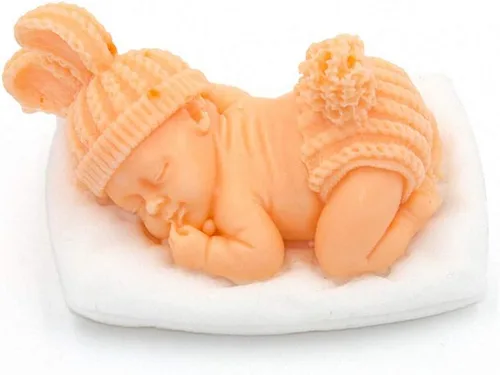 Miniatura 3 de 2 moldes de silicona para jabón con diseño 3D para bebé, lindo molde para hacer velas, pasteles, chocolate, fondant, manualidades de resina