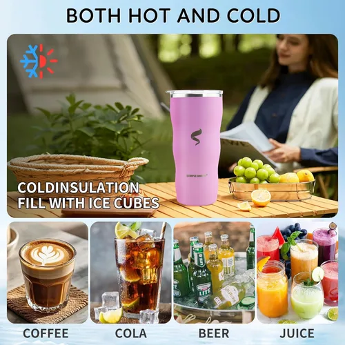 Miniatura 7 de Vaso aislado de 20 onzas con popote y tapa, taza de café de acero inoxidable, taza de viaje al vacío de doble pared, vaso de café helado a prueba