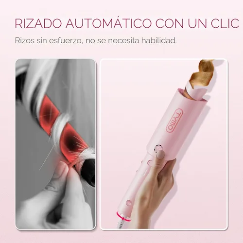 Miniatura 2 de TYMO Rizador Automático Giratorio - TYMO CURLPRO Varita de Rizado para Ondas de Playa, Rizador de Pelo Portátil, 500 Millones de Iones, Voltaje Dual