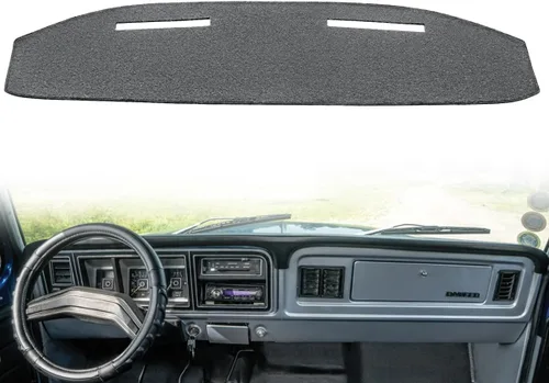 Miniatura 6 de Funda para salpicadero Fcovergurus a medida para camioneta Ford F100 F250 F350 de 1967-1972, protector de alfombra para tablero F124 (negro)