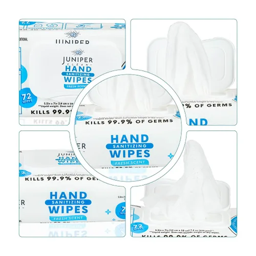 Miniatura 7 de Juniper CLEAN Toallitas desinfectantes para manos, 432 unidades de flujo suave (paquete de 6)